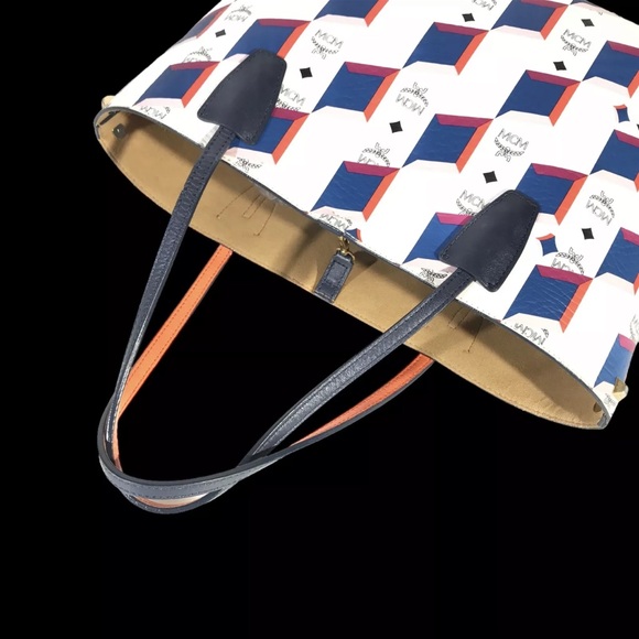 AUTH MCM RARE Monogram White Tote Handbag - Picture 5 of 15